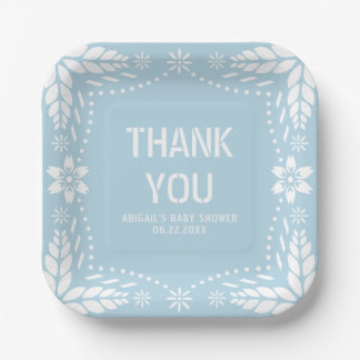 Assiettes En Carton Bébé bleu papel picado Merci Bébé fille douche