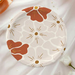 Assiettes En Carton Bébé Boho Super rétro en fleur<br><div class="desc">Cette conception jetable de plaque en papier dispose d'un bel arrière - plan floral super dans des tons simples,  modernes et minimes.</div>
