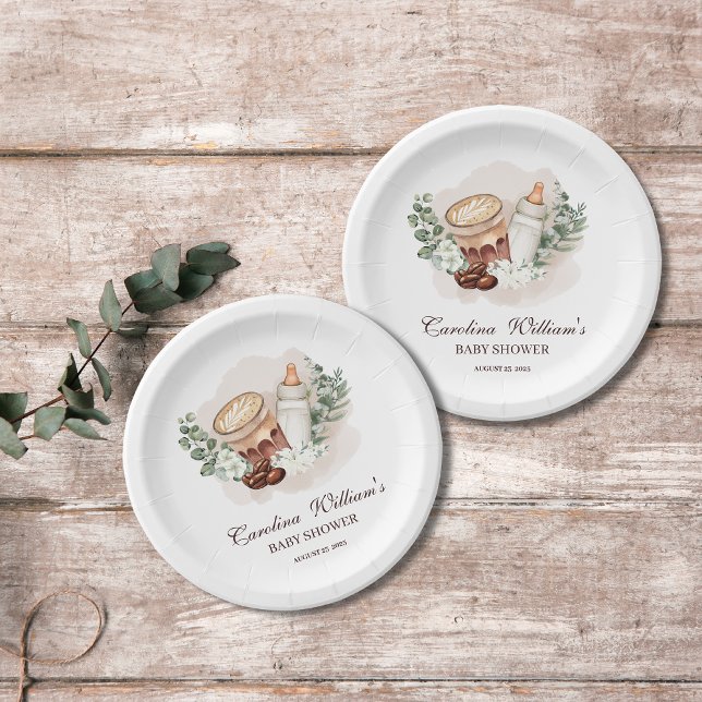 Assiettes En Carton Bébé brasse de la verdure Baby shower café (Créateur téléchargé)