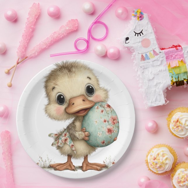 Assiettes En Carton Bébé Caneton (Fête)