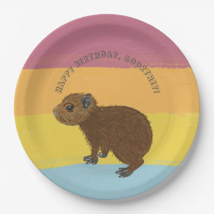 Assiettes En Carton Bébé Capybara Illustration de maudite couleur ra