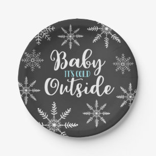 Assiettes En Carton Bébé c'est flocon de neige extérieur froid de b