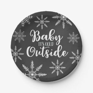 Assiettes En Carton Bébé c'est gris extérieur froid de flocon de ne