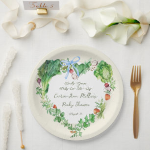 Assiettes En Carton Bébé Cultivé Localement Sur Le Chemin Baby shower