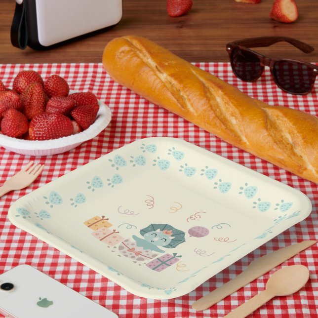 Assiettes En Carton Bébé Dino Plaque de papier d'anniversaire (Pique-nique)