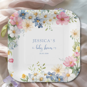 Assiettes En Carton BÉBÉ EN BLOOM ! Baby shower