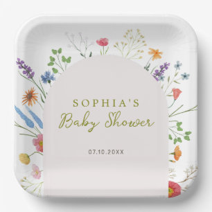 Assiettes En Carton Bébé en fleur Arc Fleur sauvage
