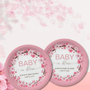 Assiettes En Carton Bébé en Fleur Fleur Cerisier Fleur Fleur Plaques P