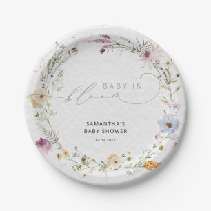 Assiettes En Carton Bébé en fleur Fleur sauvage mignon Baby shower