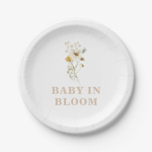 Assiettes En Carton Bébé en fleurs élégant bohème Baby Shower fleurs s
