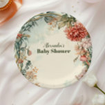 Assiettes En Carton Bébé en fleurs Fleur sauvage floral<br><div class="desc">Complétez votre table de baby shower avec nos Plaques de papier de douche fleurie Baby In Bloom Blush & Turquoise Spring Floral Spring. Conçues avec de délicats flancs d'aquarelle et de couleur brune turquoise, ces assiettes apportent une touche fraîche et sophistiquée à votre célébration. Idéales pour un baby shower à...</div>