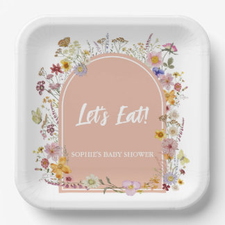 Assiettes En Carton Bébé en fleurs Jardin Fleur sauvage à thème