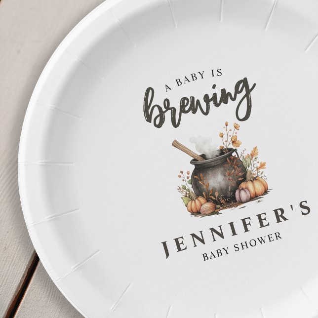 Assiettes En Carton Bébé est en route pour Halloween Shower de bébé (Créateur téléchargé)