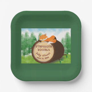 Assiettes En Carton Bébé Fête de Naissance Renardeau de la Forêt