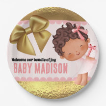 Bébé fille rose et or Babyshower Invitation