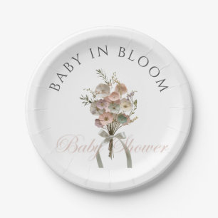 Assiettes En Carton Bébé Fleur Sauvage Pressée en Fleur Sa Shower Bohè