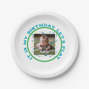 Assiettes En Carton Bébé Fou et Fâché Jouant aux Cartes