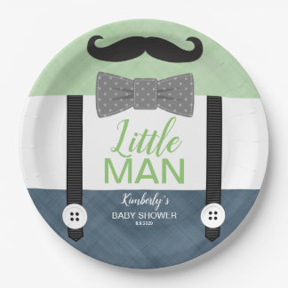 Assiettes En Carton Bébé garçon douche bleu marine bleu petit homme th