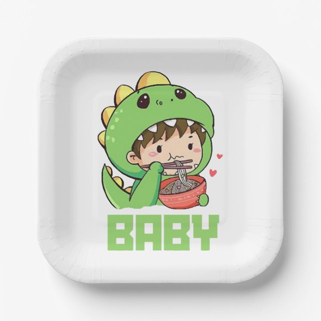 Assiettes En Carton bébé godzilla (Recto)