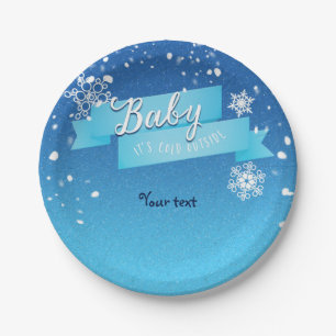 Assiettes En Carton Bébé il fait froid à l'extérieur Plaques de douche