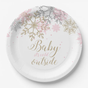 Assiettes En Carton Bébé il fait froid dehors flocon de neige Baby Sho