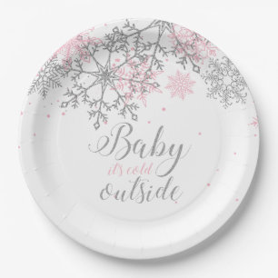Assiettes En Carton Bébé il fait froid dehors Papier pour Baby Shower