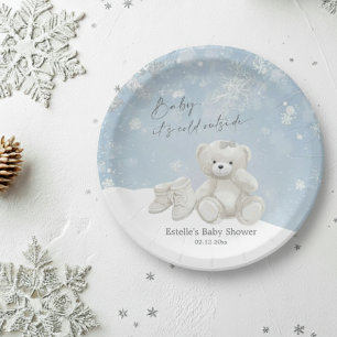 Assiettes En Carton Bébé, il fait froid dehors Teddy Bear Winter Party
