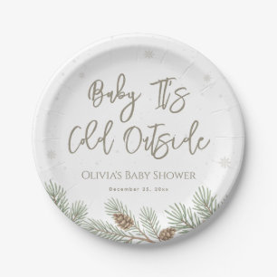 Assiettes En Carton Bébé Il fait froid Plaques de papier extérieur
