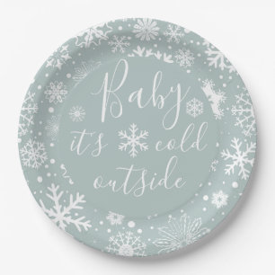 Assiettes En Carton Bébé Il fait froid Plaques de papier extérieur