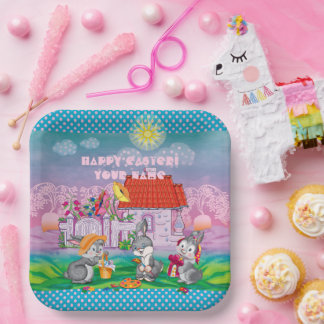 Assiettes En Carton Bébé lapin petit