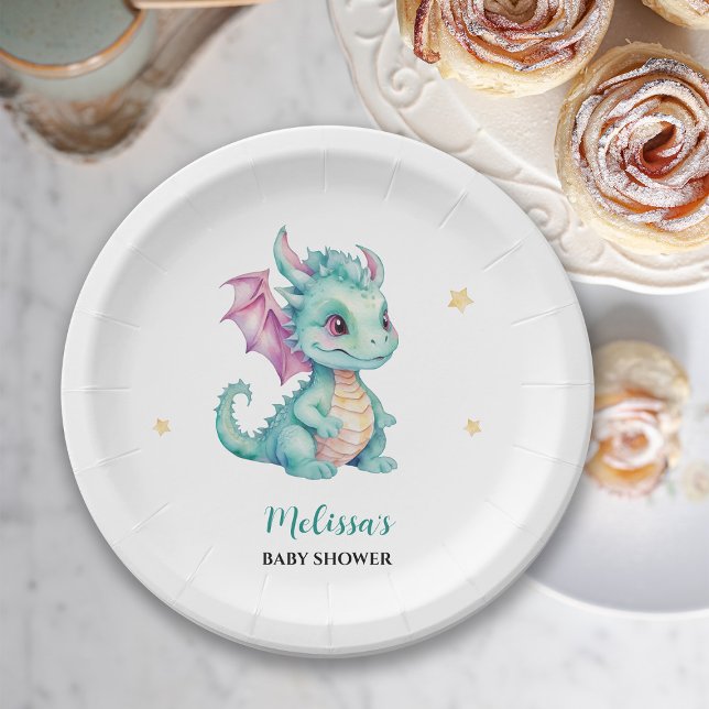 Assiettes En Carton Bébé mignon Dragon (Créateur téléchargé)