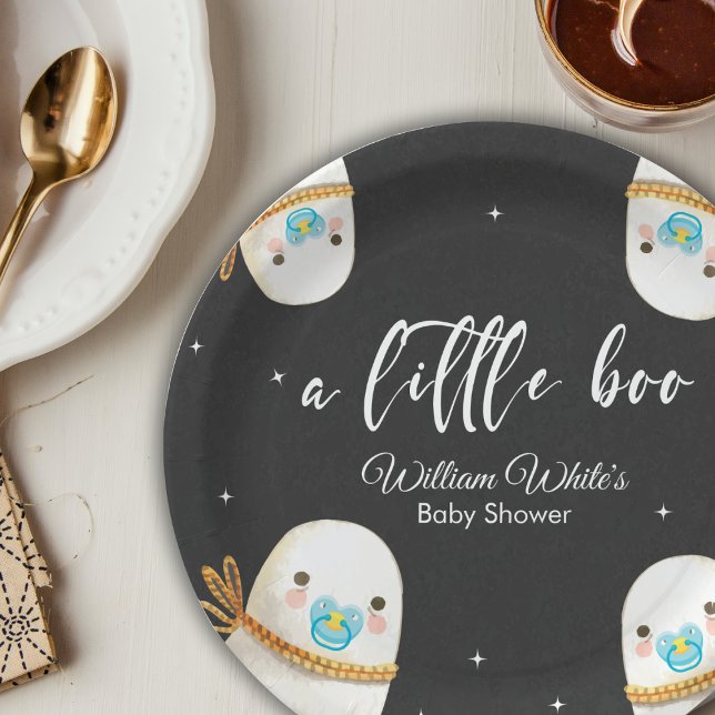 Assiettes En Carton Bébé mignon Fantôme Halloween Plaque papier automn (Cute Baby Ghost Halloween Fall Paper Plate)