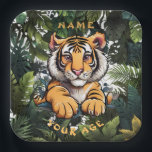 Assiettes En Carton Bébé mignon Lion enfants<br><div class="desc">Cute Baby Lion Plaque en papier pour enfants</div>