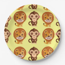 Bébé mignon Plaques en papier jaune animal | Neut 