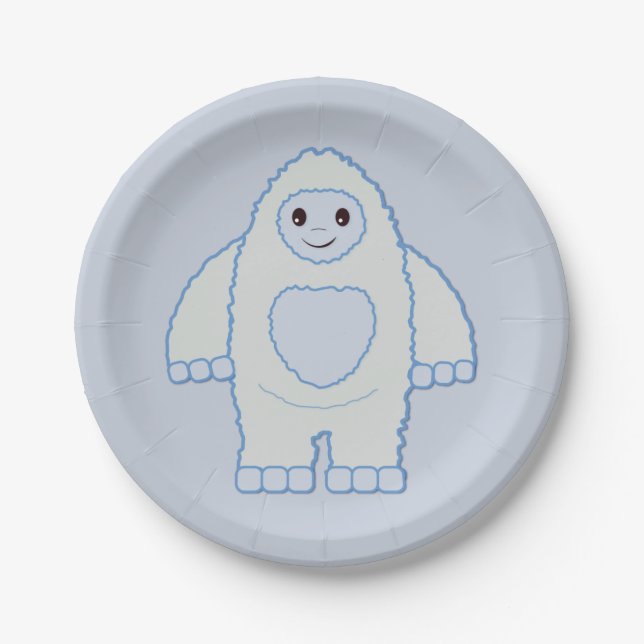 Assiettes En Carton Bébé mignon Yeti (Devant)