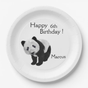 Assiettes En Carton Bébé panda 