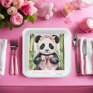 Assiettes En Carton Bébé Panda Ours Bearly Wait Girls Baby shower