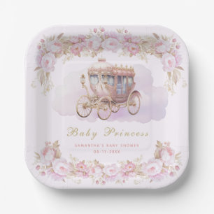 Assiettes En Carton Bébé princesse rose