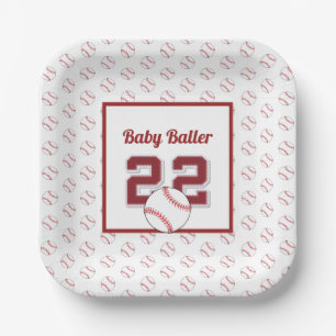 Assiettes En Carton Bébé rouge et blanc