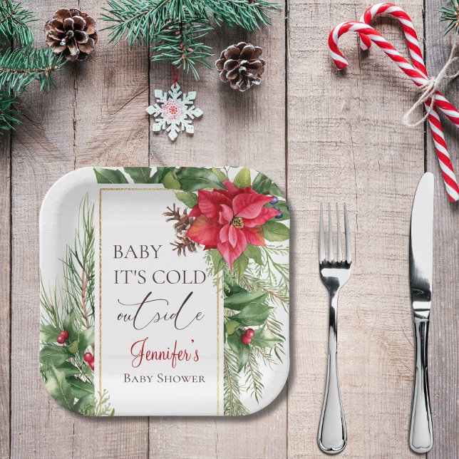 Assiettes En Carton Bébé son Baby shower froid à l'extérieur de l'hive (Créateur téléchargé)