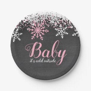 Assiettes En Carton Bébé son froid dehors neige hiver Baby shower fill