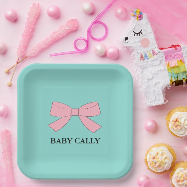 Assiettes En Carton BÉBÉ Turquoise Bleu Révéler Douche Sprinkle Party (Fête)