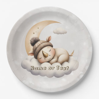 Assiettes En Carton Bébés Animaux Mignons Endormis Fête Magnifique