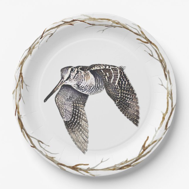 Assiettes En Carton Bécasse  (Devant)