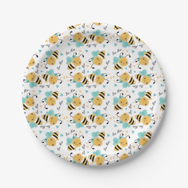 Assiettes En Carton Bee Mine Bumblebee Motif (Devant)