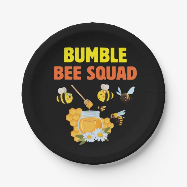 Assiettes En Carton Beekeeper Art Bumble Bee Squad 2 (Devant)
