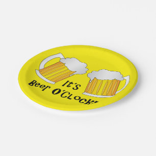 Assiettes En Carton Beer O'Clock Funny BBQ Party Plaques de buffet
