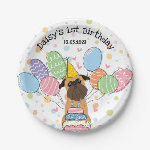 Assiettes En Carton Belge Brussels Griffon Chien fête d'anniversaire