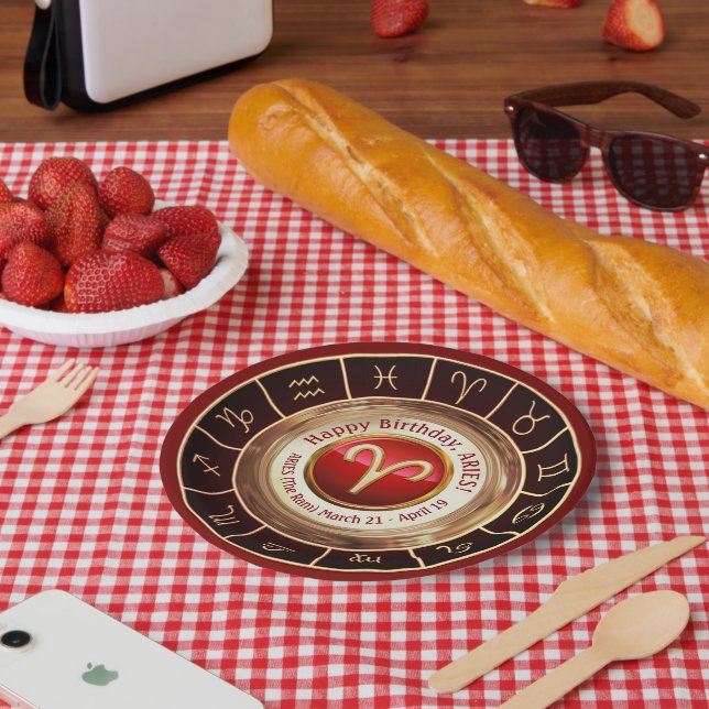 Assiettes En Carton Béliers - Le signe astrologique du bélier (Pique-nique)