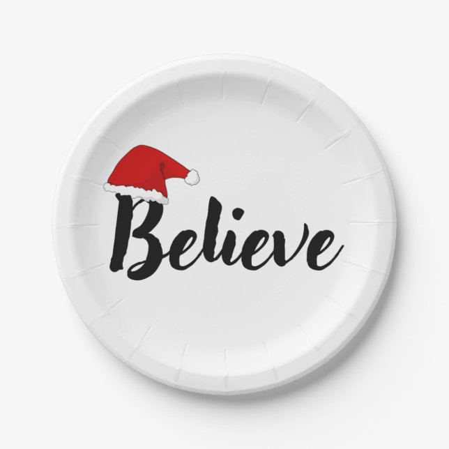 Assiettes En Carton Believe - Inspirational Christmas Cote design T-S (Devant)